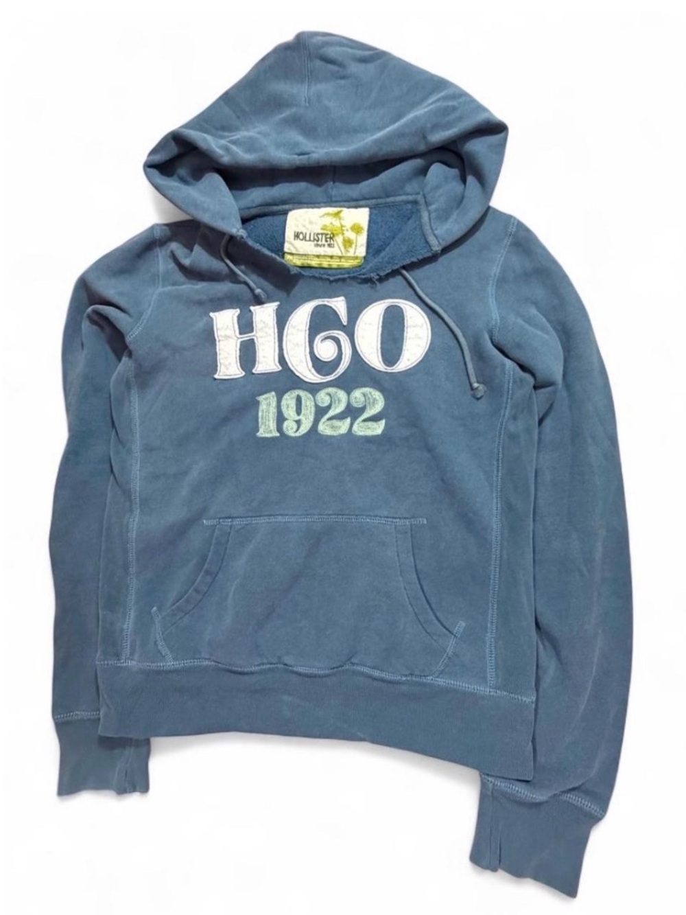 Hollister HCO 1922 Blue Appliqué Hoodie Y2K 2000s Size M